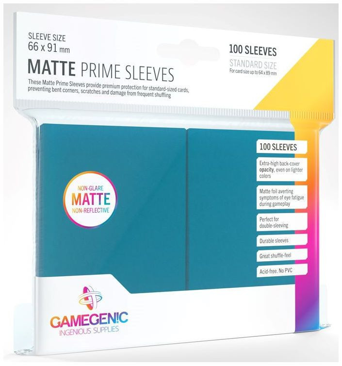 Gamegenic : Matte Prime Card Sleeves - Blue (66mm x 91mm) (100 Sleeves Per Pack)