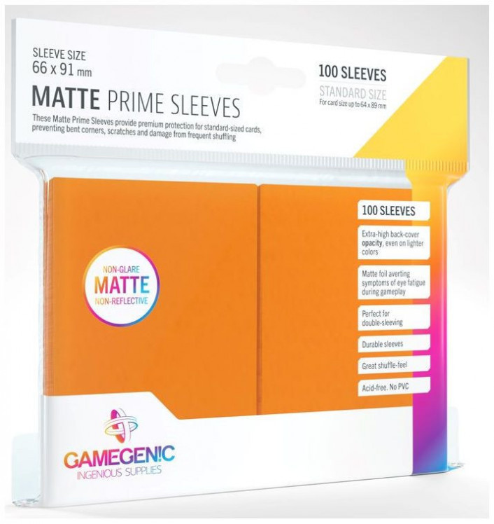 Gamegenic : Matte Prime Card Sleeves - Orange (66mm x 91mm) (100 Sleeves Per Pack)