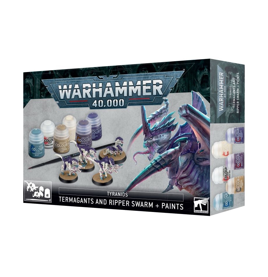 Warhammer 40,000 : Tyranids - Termagants and Ripper Swarm + Paints Set