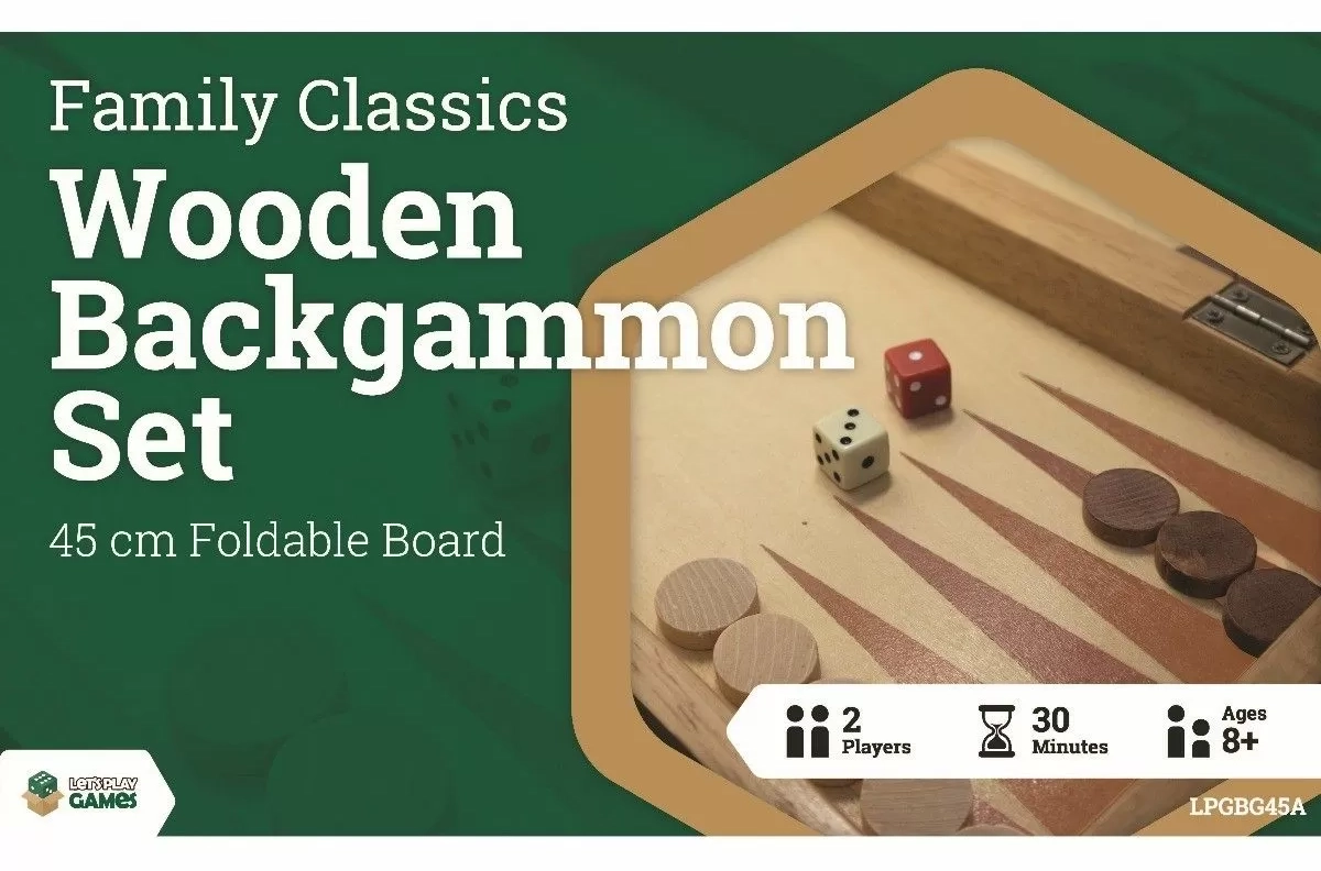 Backgammon : Wooden Folding Case 45cm