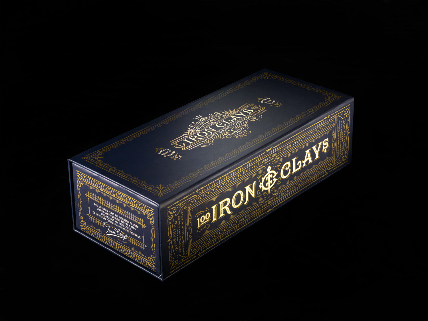 Iron Clays : 100 Chips Printed Box Luxury Game Counters - Brass Birmingham Lancashire