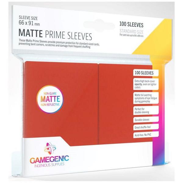 Gamegenic : Matte Prime Card Sleeves - Red (66mm x 91mm) (100 Sleeves Per Pack)