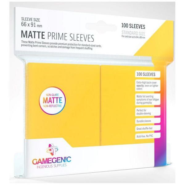 Gamegenic : Matte Prime Card Sleeves - Yellow (66mm x 91mm) (100 Sleeves Per Pack)