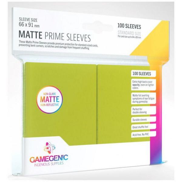 Gamegenic : Matte Prime Card Sleeves Lime (66mm x 91mm) (100 Sleeves Per Pack)