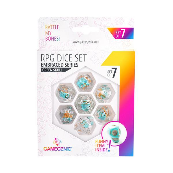 Gamegenic : Embraced Series - Green Skull - RPG Dice Set (7pcs)