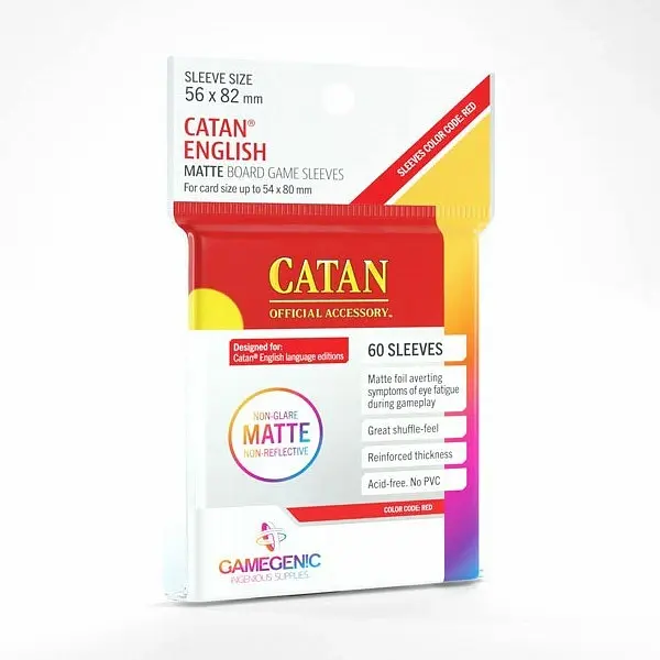 Gamegenic : Matte Board Game Sleeves - Catan English (56mm x 82mm) (60 Sleeves Per Pack)