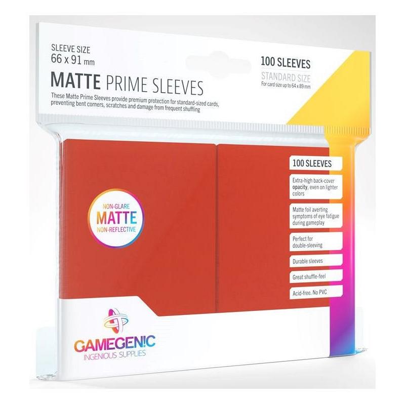 Gamegenic : Matte Prime Card Sleeves - Red (66mm x 91mm) (100 Sleeves Per Pack)