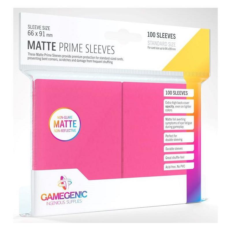 Gamegenic : Matte Prime Card Sleeves - Pink (66mm x 91mm) (100 Sleeves Per Pack)