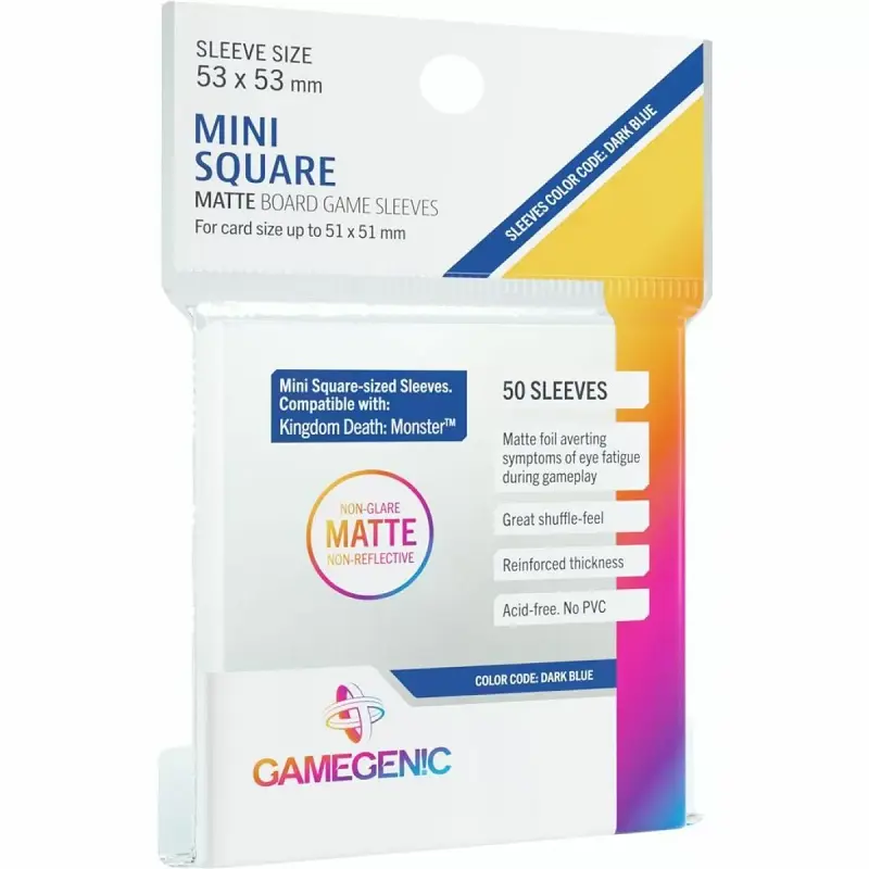 Gamegenic : Matte Board Game Sleeves - Mini Square (53mm x 53mm) (50 Sleeves Per Pack)