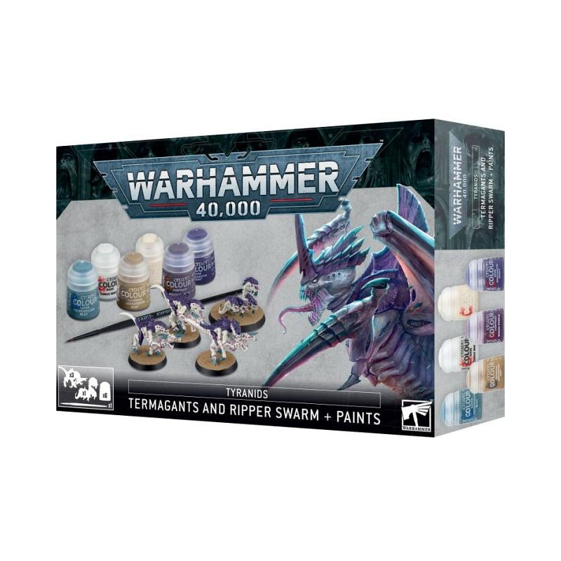 Warhammer 40,000 : Tyranids - Termagants and Ripper Swarm + Paints Set